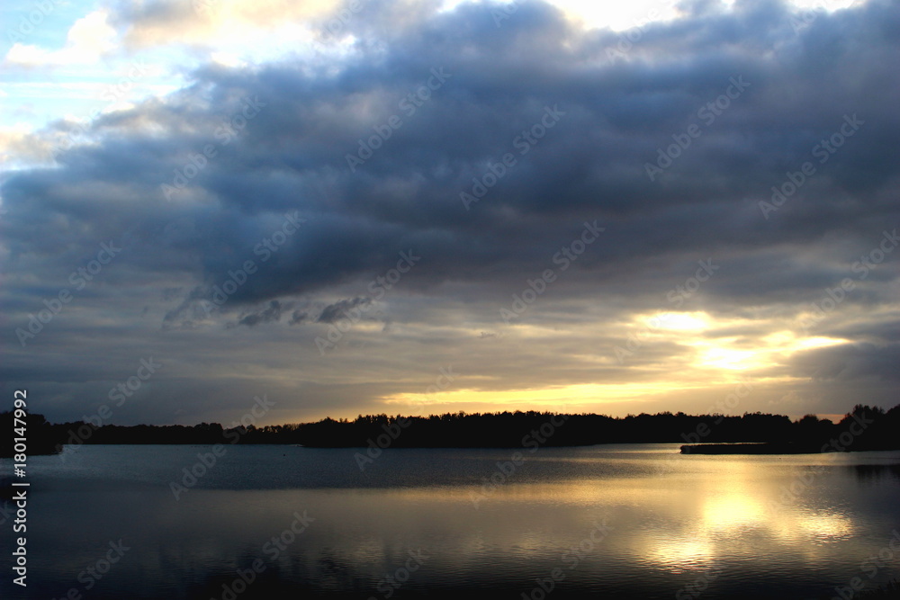 Evening at the lake of  Schulen, Belgium.10