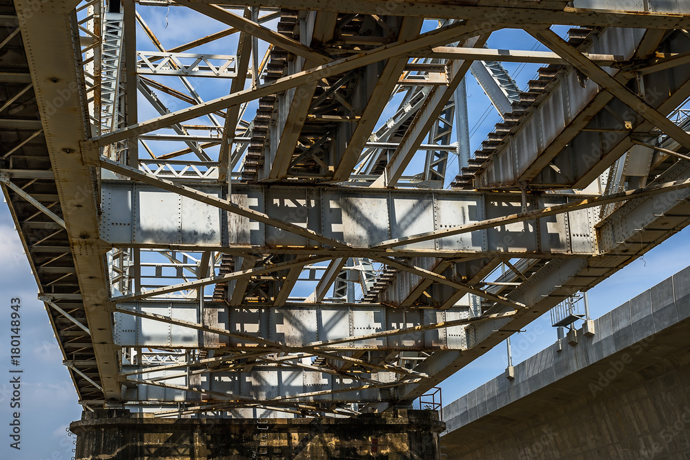 Close up bridge steel.