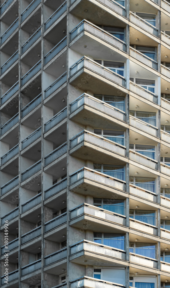 Facade of modern concrete building