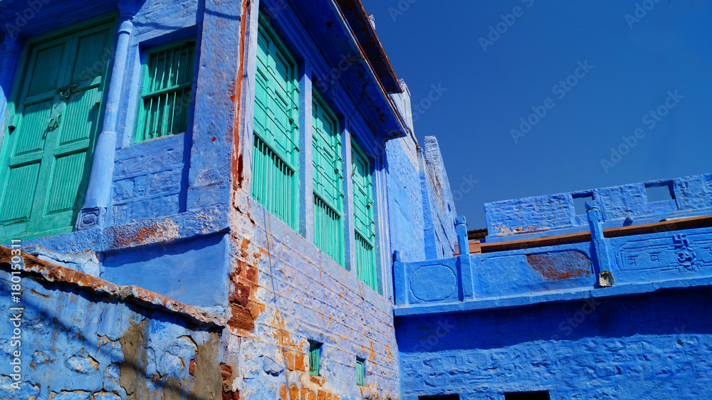 Blue City Jodhpur Rajasthan India Blue Houses Background Bright Blue City Jodhpur Rajasthan India Blue Houses Background Bright