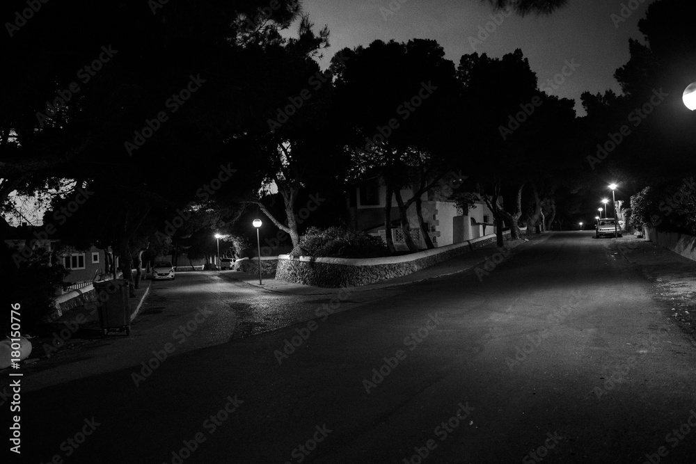 Calles de noche. Porto Colom
