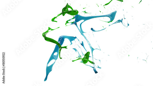 blue and green paint splash