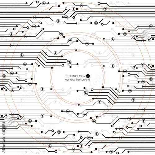 Vector circuit board illustration. Abstract technology