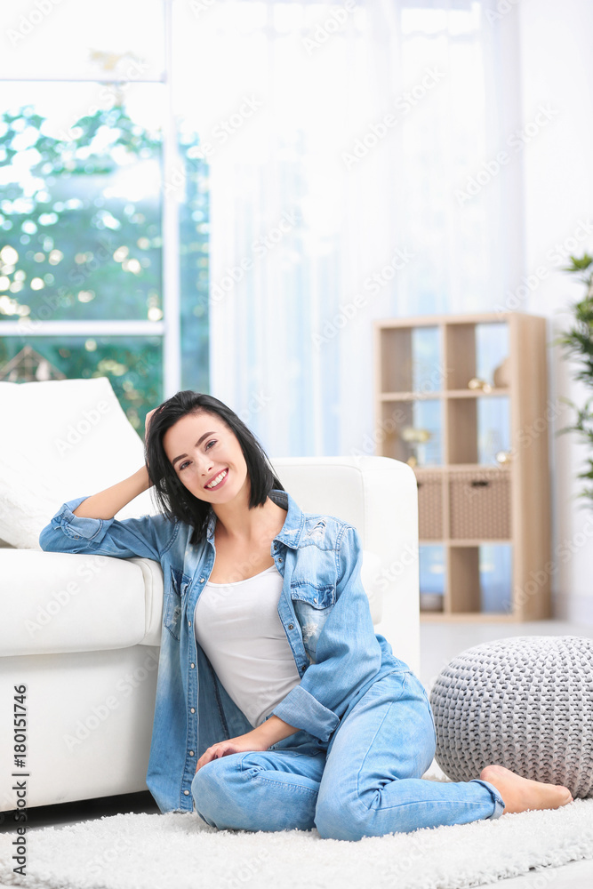 Attractive young woman in casual clothes at home Attractive young woman in casual clothes at home