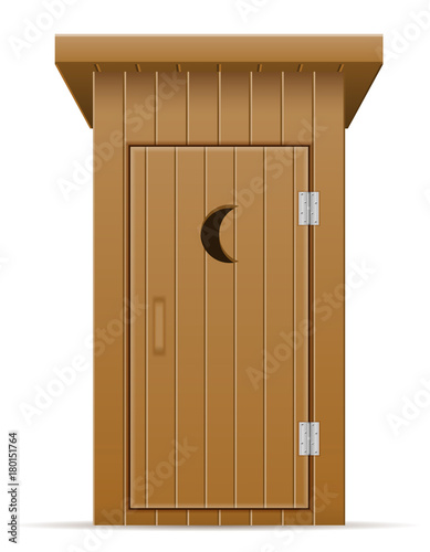 wooden outdoor toilet vector illustration