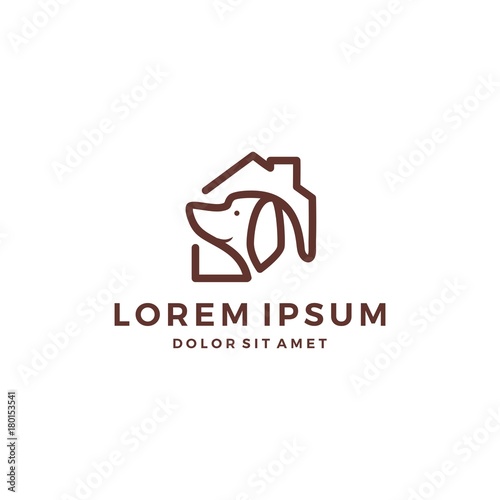 dog house home pet shop logo