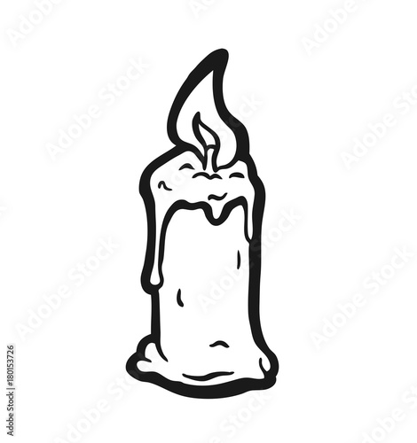 Cartoon burning candle
