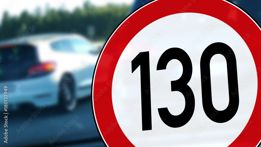 wb19 WarnBanner - german: Tempolimit 130 km/h auf der Autobahn - english: road sign - interstate highway speed limit - 16zu9 g5636 wb19 WarnBanner - german: Tempolimit 130 km/h auf der Autobahn - english: road sign - interstate highway speed limit - 16zu9 g5636