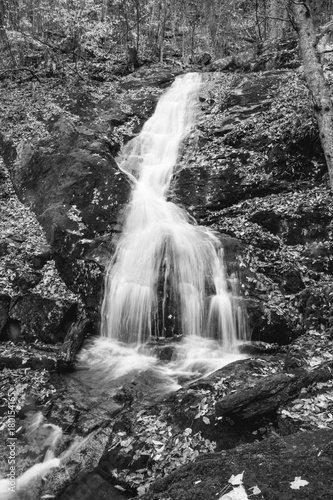 Crabtree Falls in Black and White, Virginia