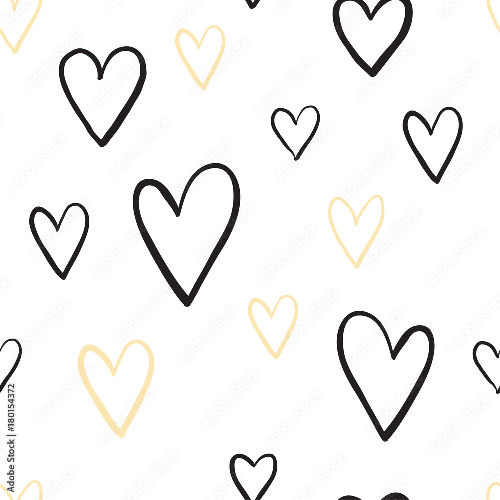 Two color simple heart seamless pattern. Two color simple heart seamless pattern.