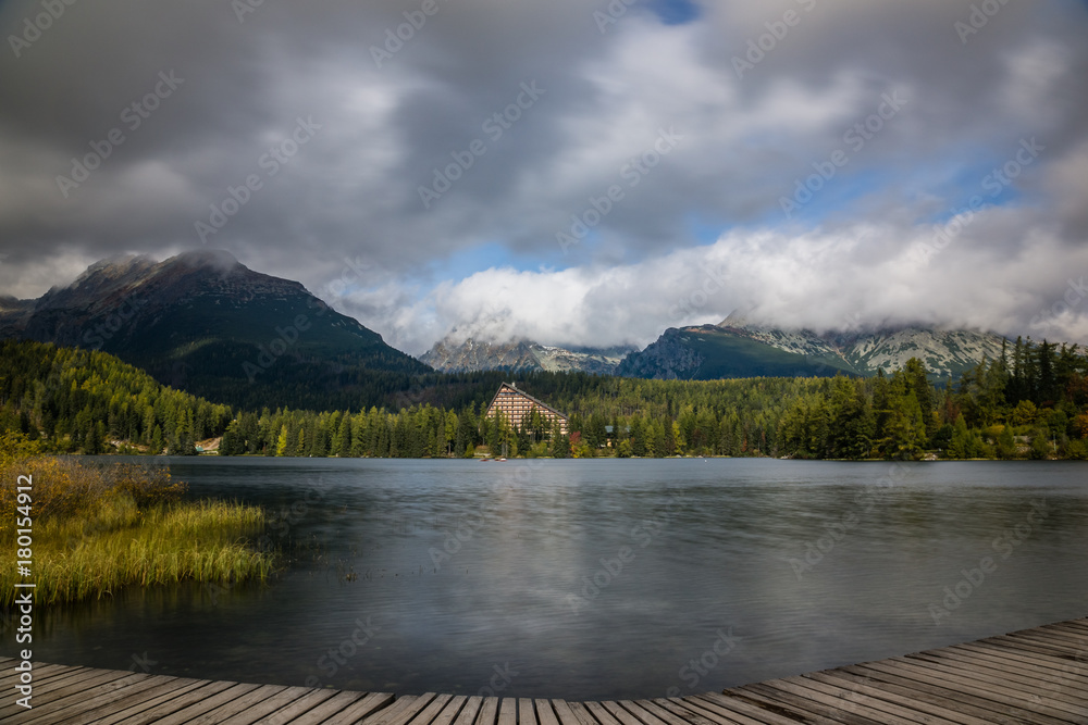 Mountain lake Strbske Pleso in High Tatra, Slovakia