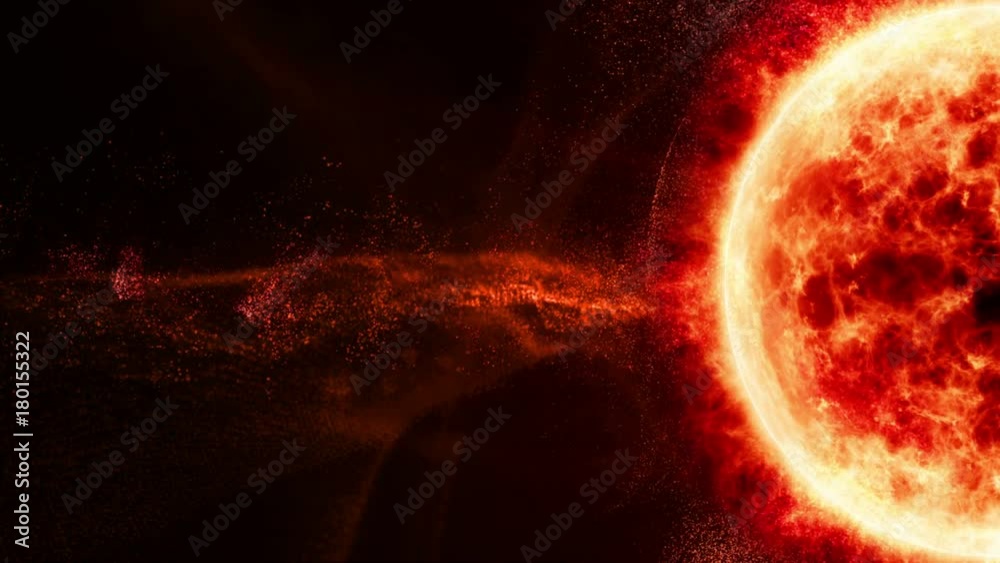 Hi-tech user interface head up display Sun Solar Flare Particles for background computer desktop screen display