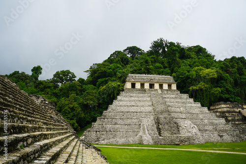 Mayan ruins in Palenque, Chiapas, Mexico. Palace and observatory. photo