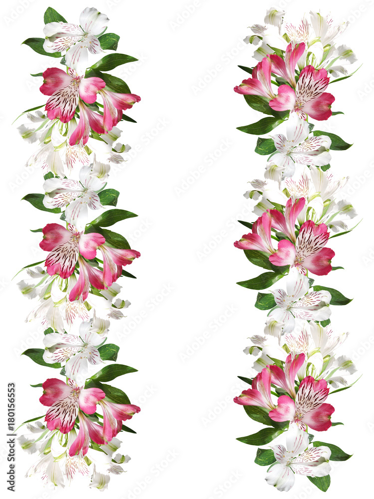 Very attractive floral pattern of pink and white alstroemerias Very attractive floral pattern of pink and white alstroemerias