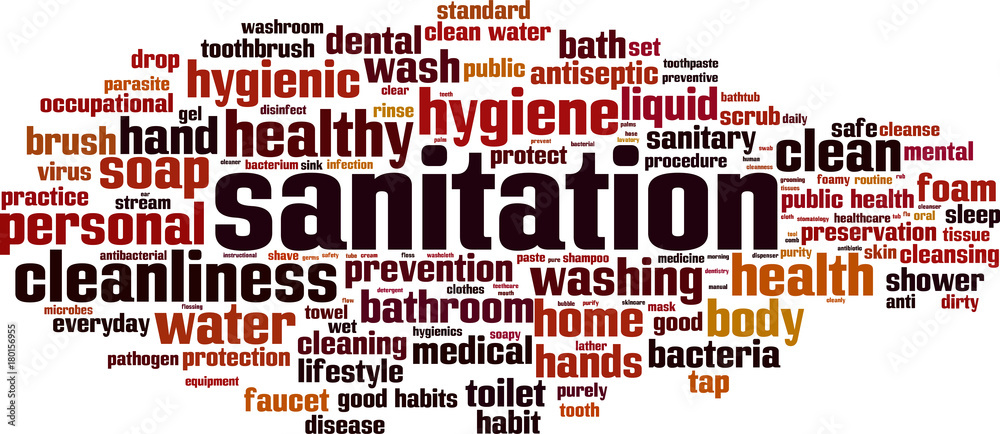 Sanitation word cloud