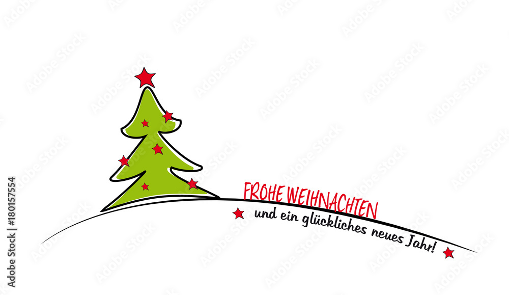 ein grüner weihnachtsbaum mit spruch Adobe Stock