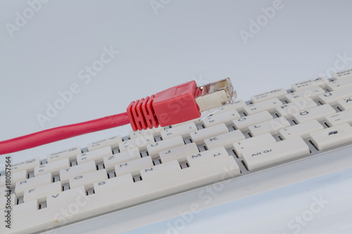 network cable on keyboard photo