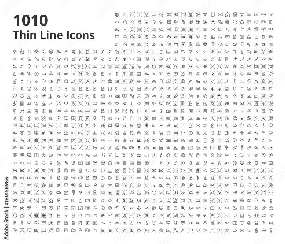 Bundle of 1010 Icons - obrazy, fototapety, plakaty 