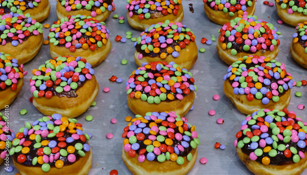 Fresh donuts  for Hanukkah celebration.