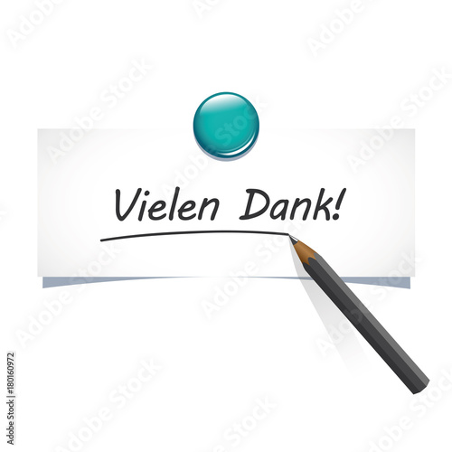 vielen dank zettel mit blauem magnet