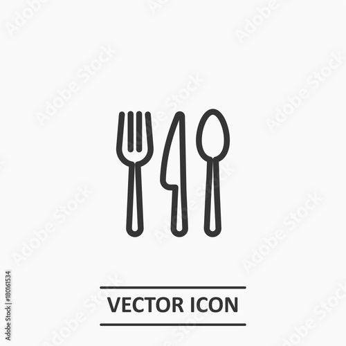 Outline fork and spoon icon illustration vector symbol