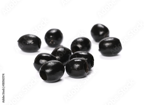 Black olives isolated on white background © dule964