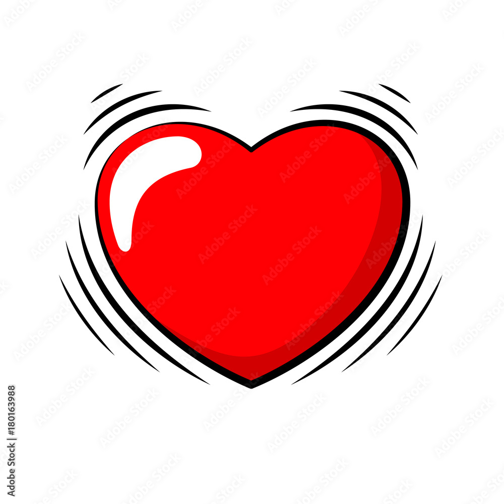 Beating Heart. Vector Illustration Of A Cartoon Heart With Shaking Effect  Stock-Vektorgrafik | Adobe Stock