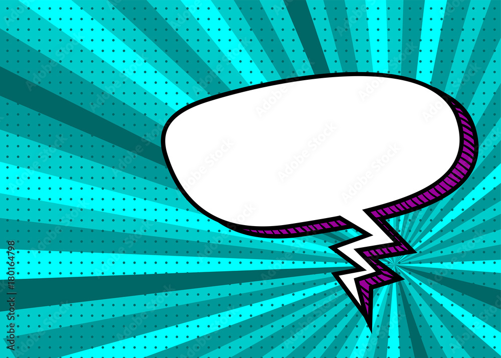 Sunburst picture blank template pop art style comic text speech bubble ...