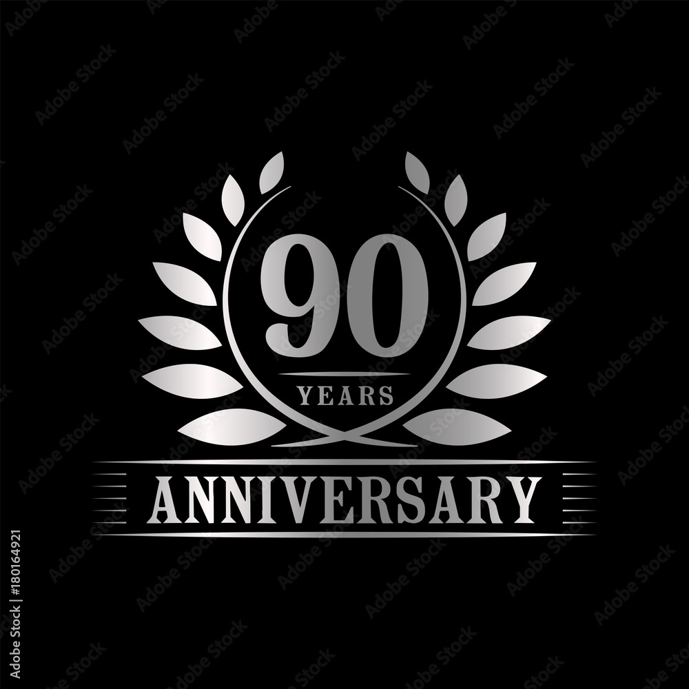90 years anniversary logo template. 90 years anniversary logo template.