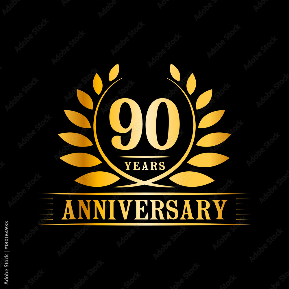 Fototapeta premium 90 years anniversary logo template. 