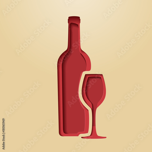 Wine Logo Icon Poster. Modern Styled Vector Illustration.