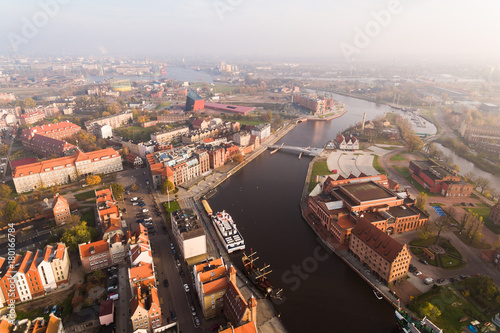Old town of Gdansk, top view