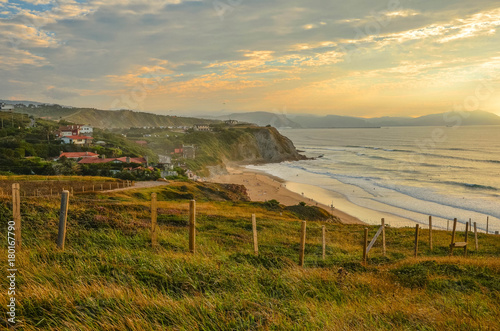 Obraz na płótnie coastal landscape of Basque Country, Sopelana, Vizcaya, Spain, Europe w salonie