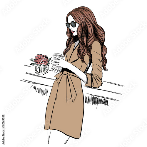 woman in trench coat