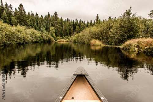 Canoe Nose Calm Peaceful Quite Lake Algonquin Park, Ontario Canada Tree Reflection Shoreline Pine Tree Forest Shore line photo