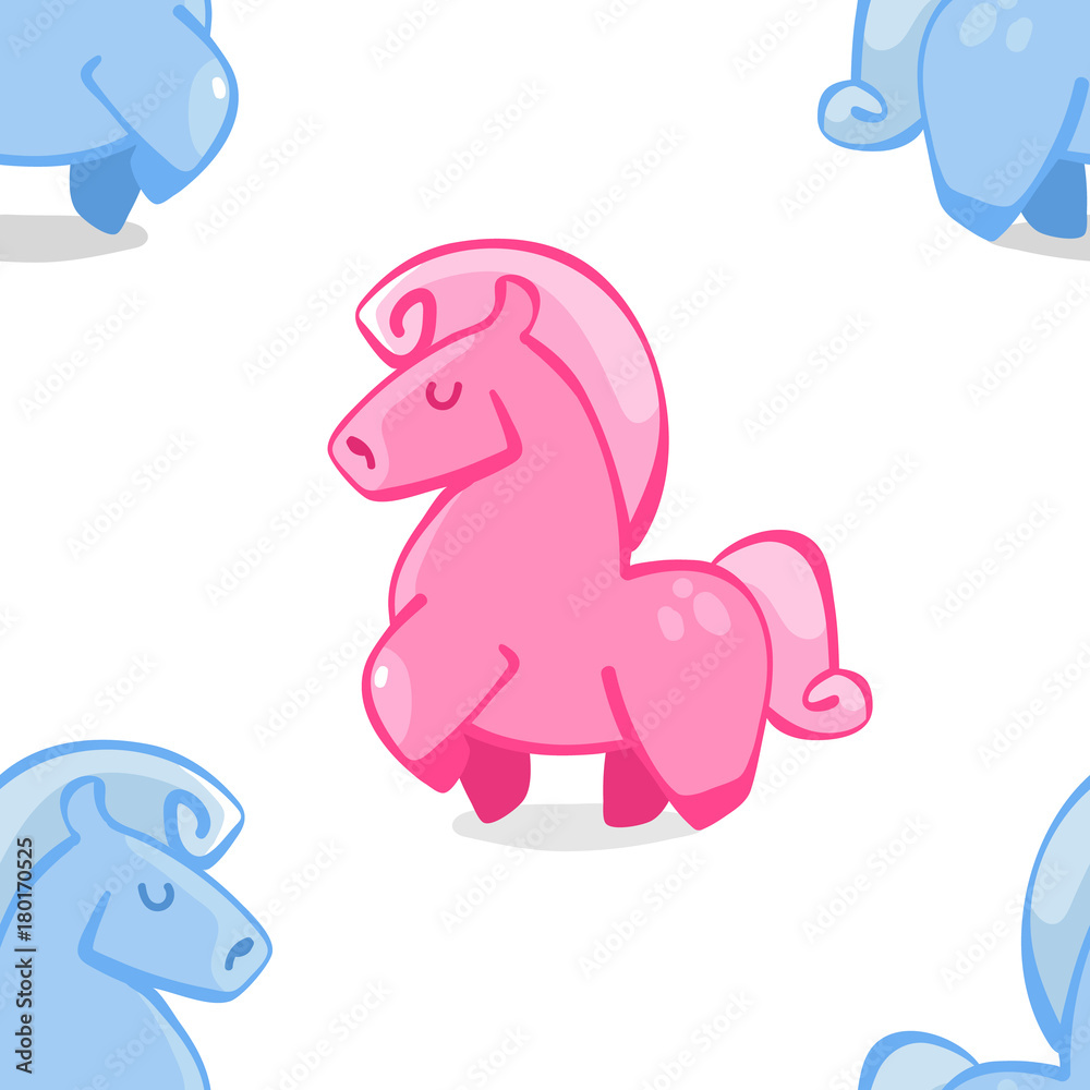 cute seamless pattern with hand drawn illustration of cute pink and blue pony.cartoon baby horse illustration.pony princess character. baby shower wrapping paper pattern cute seamless pattern with hand drawn illustration of cute pink and blue pony.cartoon baby horse illustration.pony princess character. baby shower wrapping paper pattern