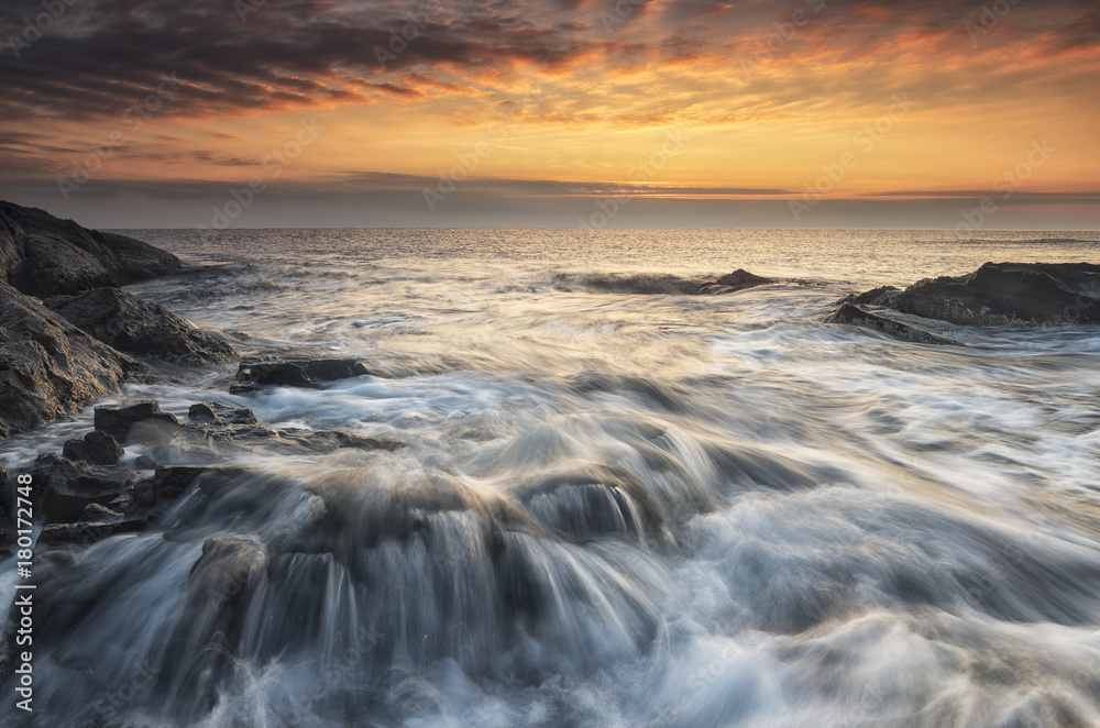 Obraz premium Sea sunrise, near Rezovo, Burgas, Bulgaria