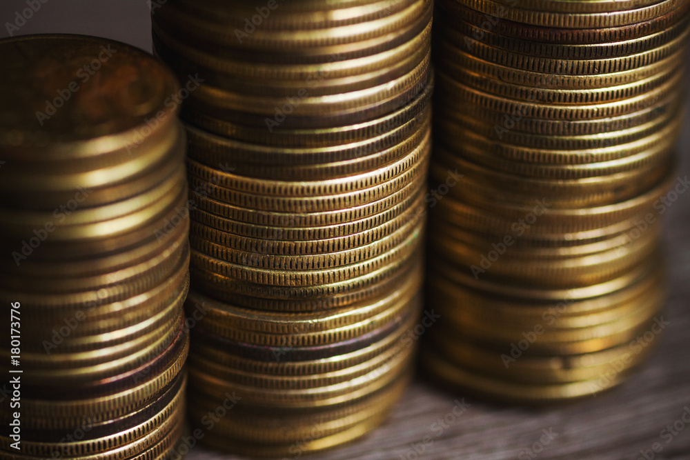 Close up of stack of coins, Money, Financial, Business Growth concept Close up of stack of coins, Money, Financial, Business Growth concept