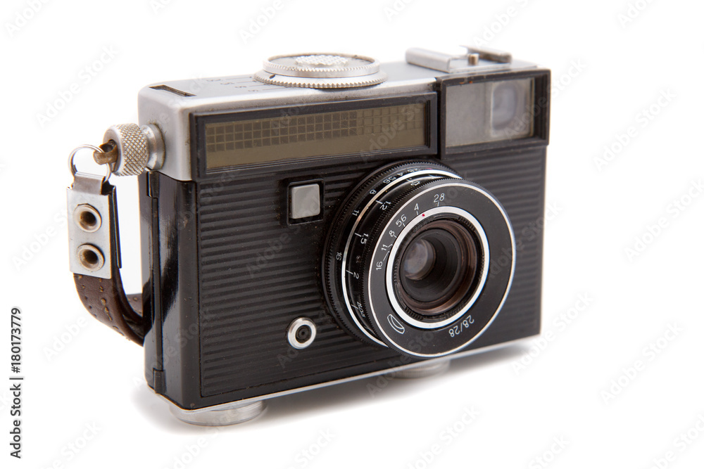 retro photo camera on a white background