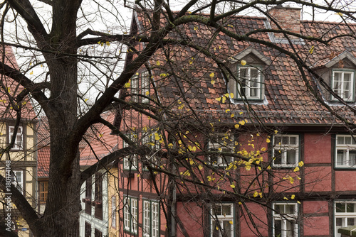 Herbst in Quedlinburg, Fachwerkhäuser, Weltkulturerbe (Harz, Deutschland)