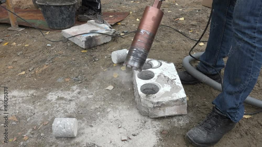 drilling holes in the concrete drilling holes in the concrete
