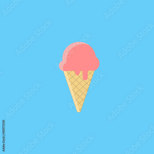 Ice cream. Vector illustration for the logo, banner, web pages. isolated on blue background