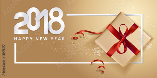 New Year greeting card. Luxurious vector illustration concept for greeting cards, web banner, flayer brochure, party invitation card.
