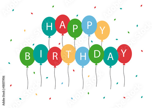 Happy Birthday Balloon Vector Card