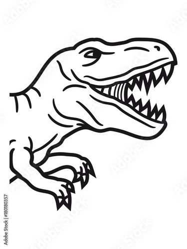 halb kopf brüllen t-rex tyrannosaurus saurier rex fleischfresser groß monster dinosaurier dino böse gefährlich fressen jagen © Style-o-Mat-Design