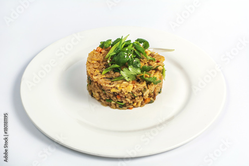 Delicious pilaf with herbs