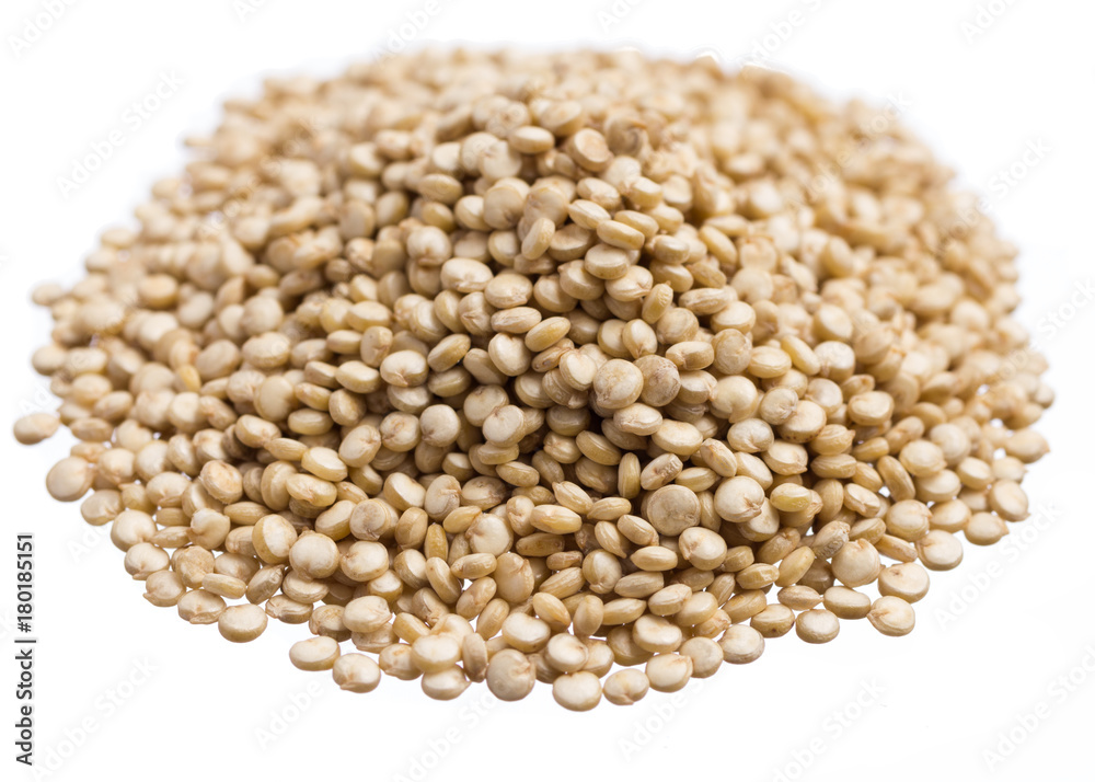 Golden Quinoa. Pile of grains, isolated white background. Golden Quinoa. Pile of grains, isolated white background.
