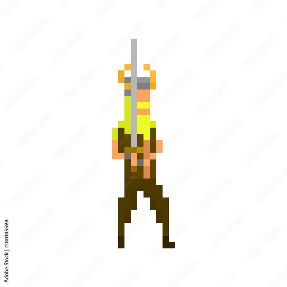 Obraz premium Pixel northern warrior for games and applications
