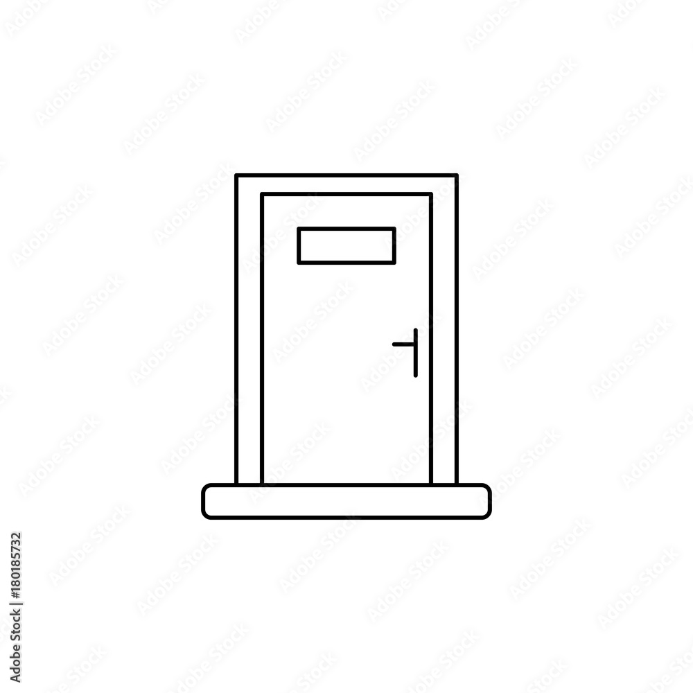 door icon. Real estate element. Premium quality graphic design. Signs, outline symbols collection, simple thin line icon for websites, web design, mobile app, info graphics