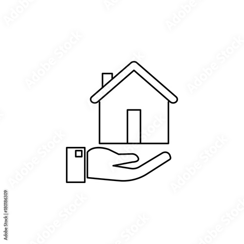 Ownership insurance. Real estate icon. Real estate element. Premium quality graphic design. Signs, outline symbols collection, simple thin line icon for websites, web design